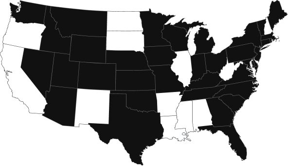United States licensing map